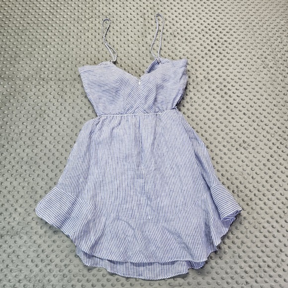 Karina Grimaldi Dresses & Skirts - Karina Grimaldi Blue Striped Summer Linen Dress‎ Sz. M